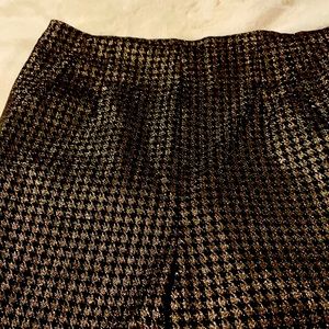 Plaid pants black and gold